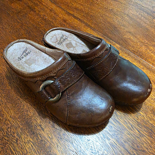 Dansko brown floral leather - floral,